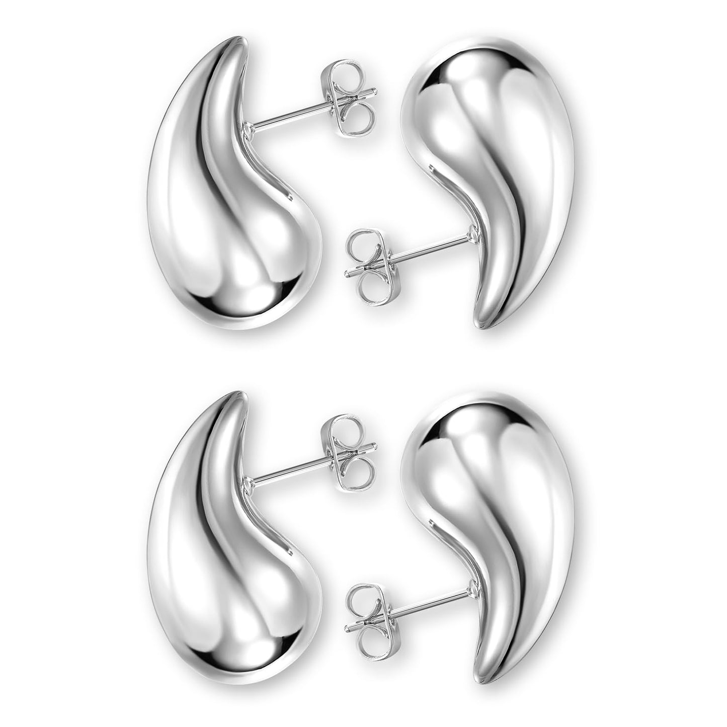 Teardrop Earrings Dupes for Women Gold Chunky Hoop Earring Dangle Earrings Water Drop Hypoallergenic Earring for Women