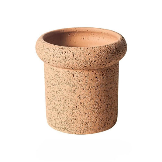 FXLTHIYBO Sleek Creative Cement Colored Flower Pot Planter Plants Flowers Potted Decoration Balcony Garden for Indoor use(Brown,Large)