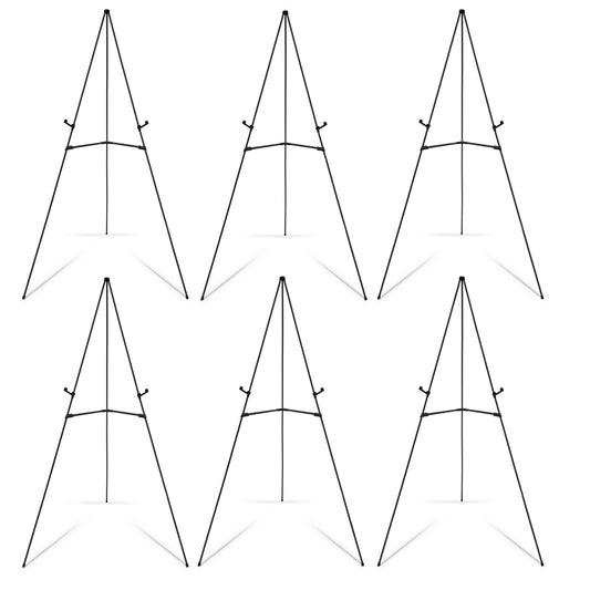 Falling in Art Display Easel Stand, 6 Pack 63" Instant Adjustable Poster Easel, Easy Folding Portable Tripod Stand for Signs, Posters, Wedding, Holds 5 lbs