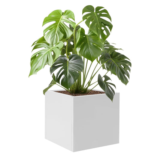 VNUIWDSG Cube Planter Box 24x24x24 Inch, Large Square Indoor Outdoor Galvanized Steel Planter with Baking Paint, Heavy Duty Metal Flower Pot for Garden Patio Deck Yard