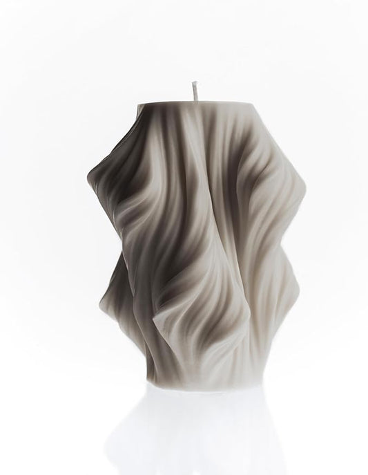 LAWA Cascading Wave Candle - Large Beautiful Handmade Pillar Scented Soy Wax Elegant Bubble Aesthetic Candle Housewarming Gift Home Room Shelf Decor Idea White (Large)