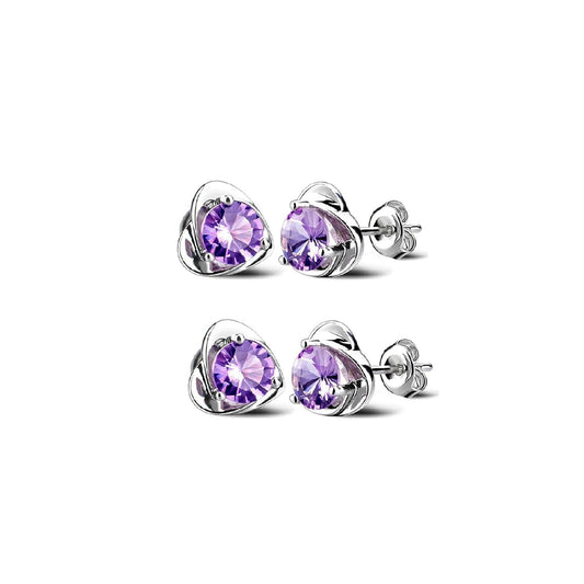 2 Pairs Halolux Lymphvity Germanium Earrings , Halolux Lymphvity Drainage Cubic Zirconia Earrings Lymphati Activity Hoop Earrings for Women Lymphvity Therapy Earring Jewelry (Light purple+Light purple)