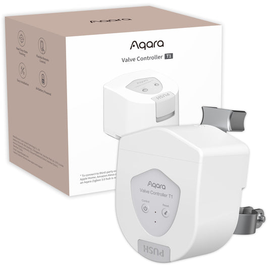 Aqara Smart Valve Controller T1,Matter Over Bridge,Requires Aqara Zigbee 3.0 Hub, Combined with Water Leak Detectors for Home, Supports App Remote Control Shutoff, Supports HomeKit, Alexa, Google