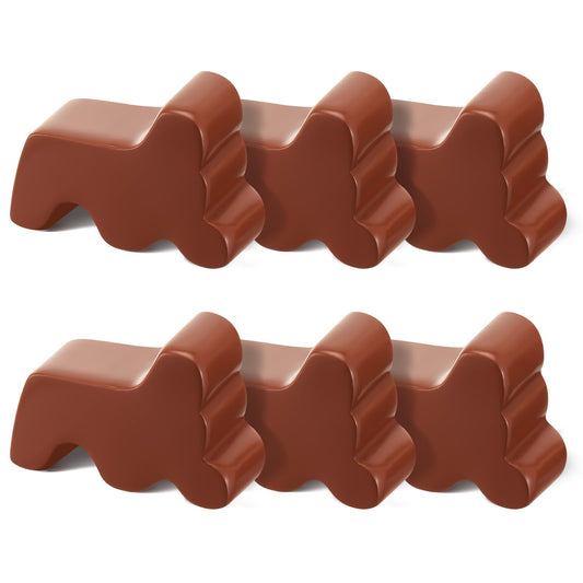 Kigeli 6 Pcs Resin Garden Pot Feet for Outdoor Planters 3 Inch Long 1.5 Inch Tall Flower Handmade Elevator Plant Feet Frost Proof Lifter for 14-20 in Pot(Brown)