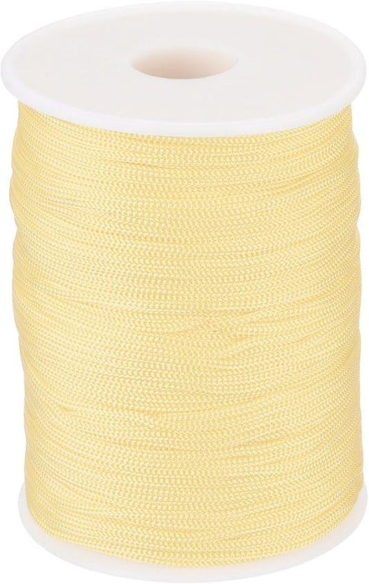 MECCANIXITY 1/12 Inch Polypropylene Rope Braided Ropes, 328ft Nylon Rope Hollow Utility Cord for Clothesline, Camping, Hiking, Outdoor, Beige White