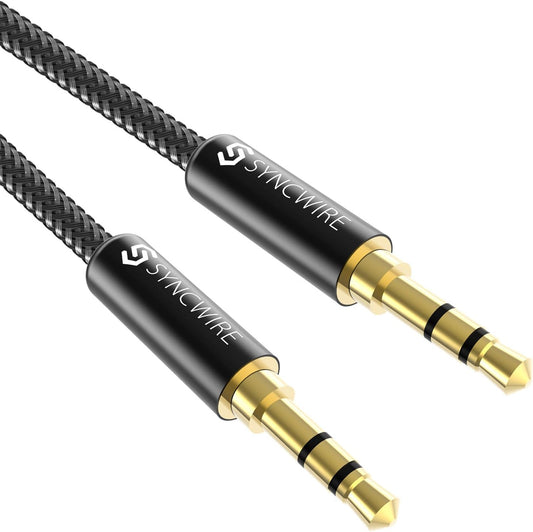 3.5mm (3.3ft/1m,Hi-Fi Syncwire Nylon Braided Aux Cable Sound), Audio Auxiliary Input Adapter Male to Male Cord