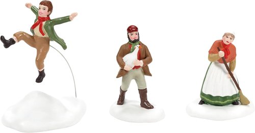 Department 56 Friends and Neighbors Figurine Set - Handcrafted Porcelain Miniatures for Victorian Christmas Decor | 3-Piece Set