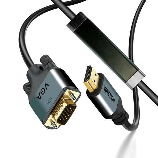 YOTETION 30FT HDMI to VGA Cable with IC, Gold-Plated HDMI to VGA Compatible for Computer, Desktop, Laptop, PC, Monitor
