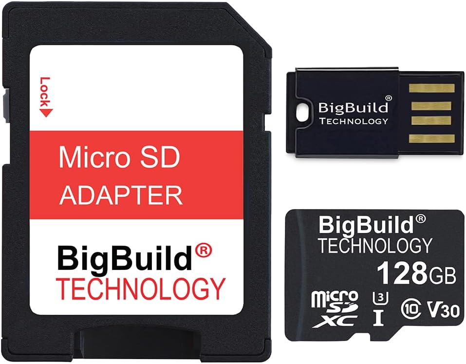 BigBuild Technology 128GB 100MB/s U3 A01/A01 A02/A02s, A03/A03s/A03 Ultra Fast microSDXC Memory Card for Samsung Galaxy