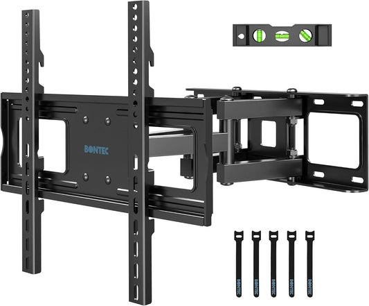 BONTEC 23-70 Inch 99 lbs, 400x400mm, 16" Full Motion TV Wall Mount for TVs, Hold up to Max VESA Swivel Tilt Dual Arms