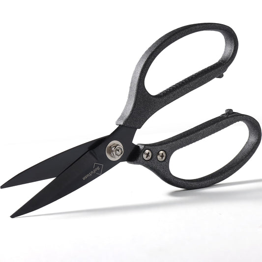 BoFuYuan Heavy Duty All Purpose Scissors, Stainless Steel Blades, Frosted Gray Comfort Grip Handle, 8.5 Inch Professional Multipurpose Utility Sharp Shears for Kitchen, Garden, Office, Craft, Sewing