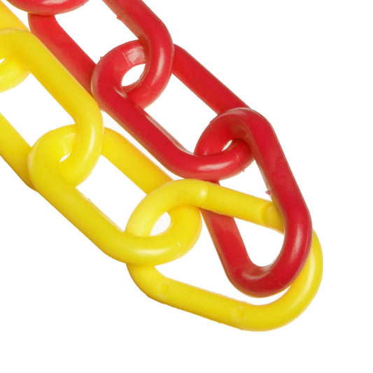 Mr. Chain Plastic Barrier Chain, Alternating Yellow/Red, 1.5-Inch Link Diameter, 100-Foot Length (30037-100)