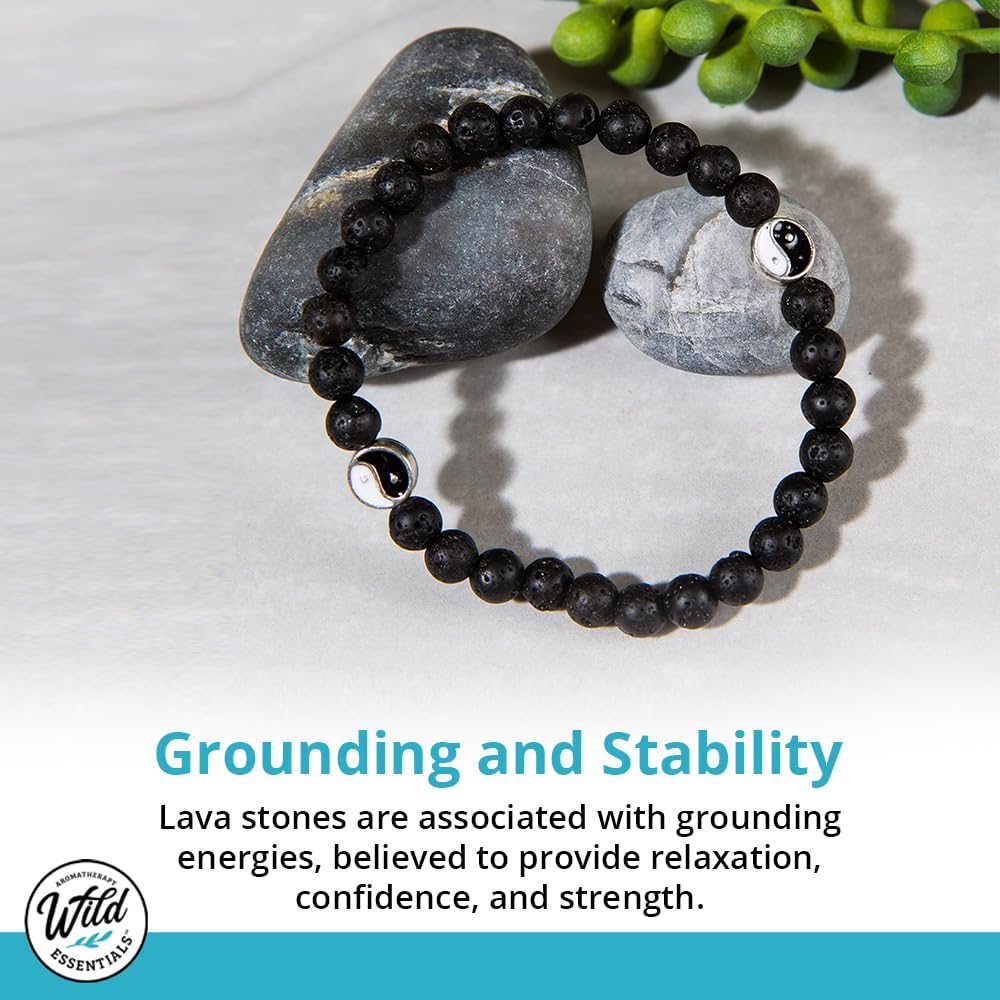 Wild Essentials Tiger Eye Lava Stone Essential Oil Diffuser Bracelet, Expandable up to 8 inches, Aromatherapy Jewelry Gift Set and 100% Pure Oils (Lavender, Lemongrass, Orange and Peppermint)