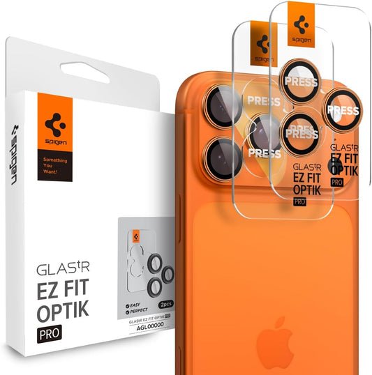 17 17 [2 Pack] Spigen Camera Lens Screen Protector [GlasTR EZ Fit Optik Pro] Designed for iPhone Pro Max | iPhone Pro