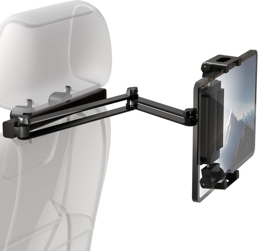 ZIRKA 360 619 Car Headrest Tablet and Phone Holder Adjustable Back Seat Mount for iPad, iPhone, Samsung Heavy Duty