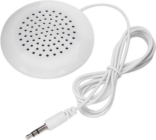 Zyyini 3.5mm Mp3 Mp4 Pillow Speaker, White Sleep Or Hypnosis Speaker New Mini Stereo Speaker for Phone CD Player