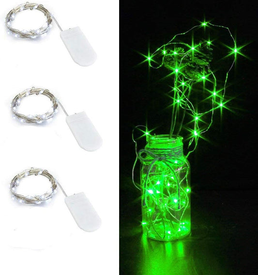 Skiennix 3 Pack Fairy Lights - Battery Operated 6.6ft 20 LED Mini String Lights | Silver Wire for Bedroom, Weddings & Parties