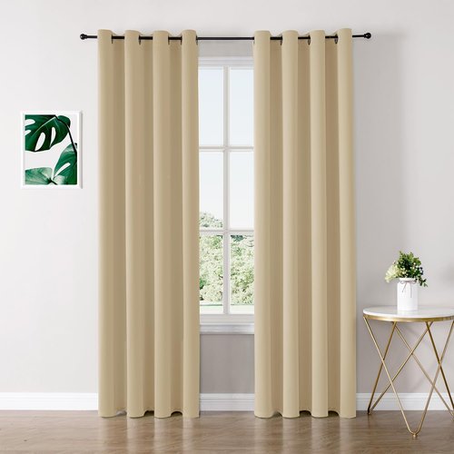ChrisDowa Blackout Curtains - 80-Inch Thermal Insulated Grommet Panels for Room Darkening (Biscotti Beige, 2-Pack)