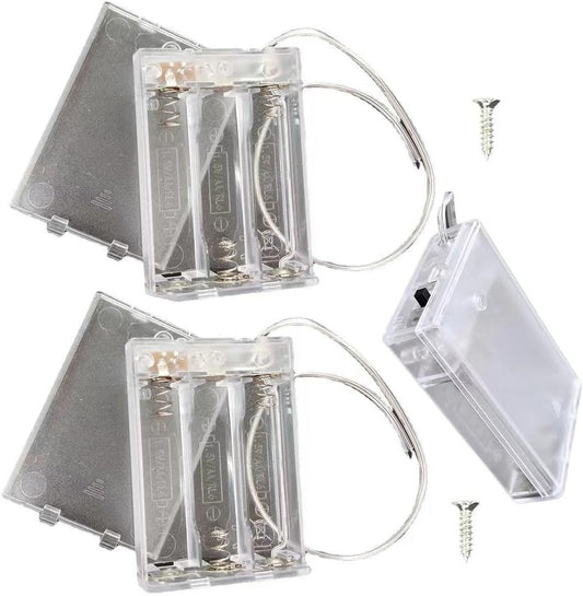 BKAEIMSTWR 3 Screws,3 1.5V x AA LED String Battery Holder and x AA Battery Holder and Switch for LED String Light