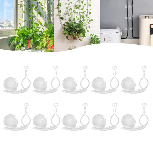 Pothos Plant Fixer, Plant Climbing Wall Fixture Clips, Vegetable Plastic Clip, Garden Self Strong Adhesive Hook, Grape Vine for Indoor Outdoor Traction Wire Invisible Clip Decoration (30, Clear)