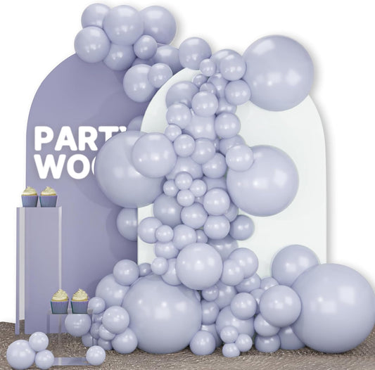PartyWoo Dusty Blue Balloons - 140-Piece Slate Blue Boho Balloon Arch Kit | Baby Shower & Graduation Decor