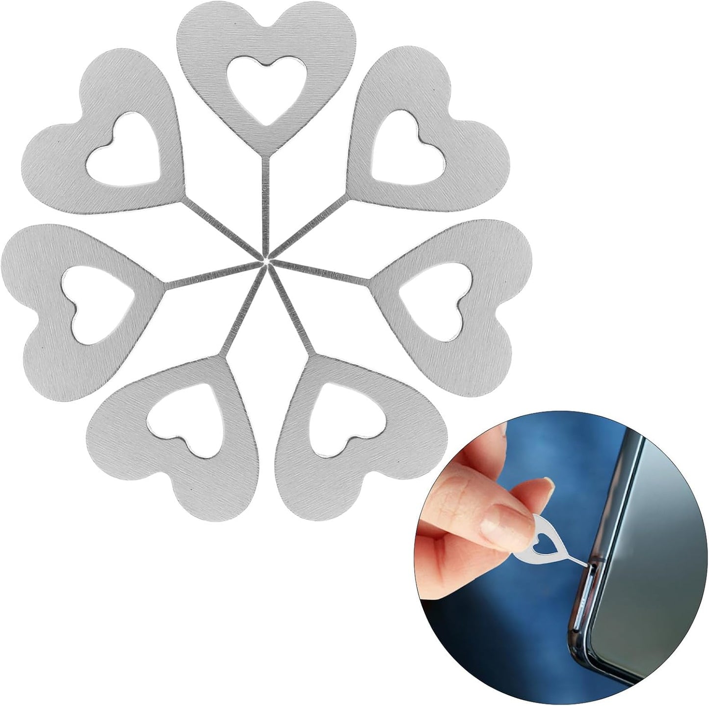 100pcs NOLITOY Heart-Shaped Sim Card Pin Ejector Tool for Mobile Phones and Tablets, Universal Sim Tray Remover Needle