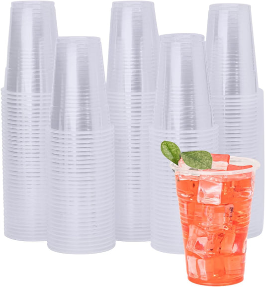 YEEHAW 9 oz Clear Plastic Cups - 500 Pack Disposable Drinking Cups for Cold Beverages | Perfect for Parties
