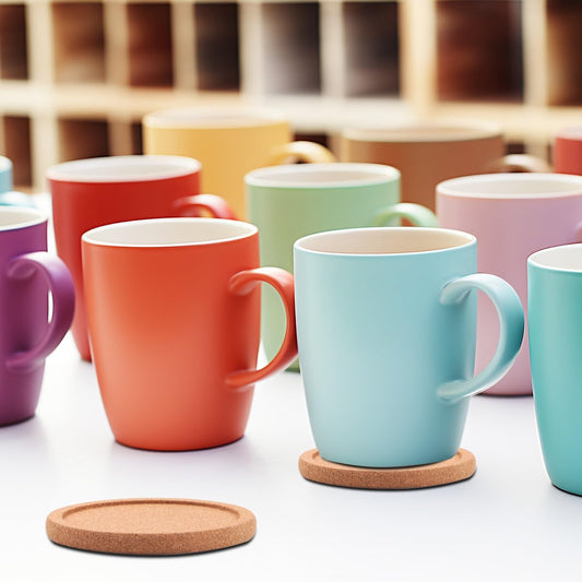 18 Pcs Cork Coasters with Lip,Absorbent Drink Coaster with Grooved Round Edge,Non-Slip,Heat-Resistant,Suitable for Mugs, Glasses,Coffee Coasters for Home Tabletop Decoration