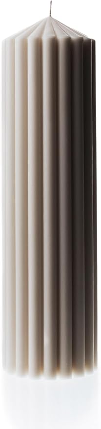 LAWA Ribbed Peak Pillar Candle - Large Beautiful Handmade Pillar Scented Soy Wax Candle Elegant Bubble Aesthetic Candle Housewarming Gift Home Room Shelf Decor Idea White (Large)