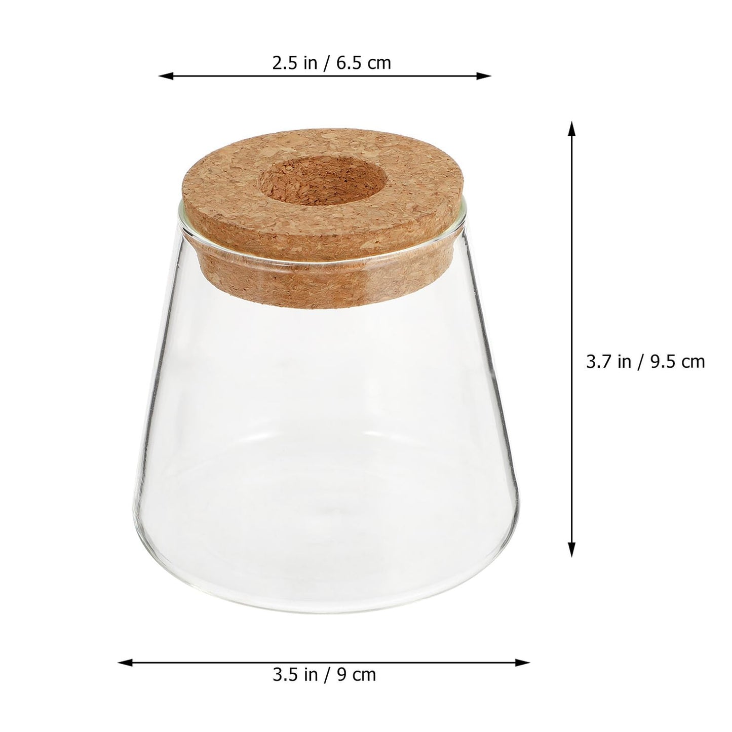 FOMIYES 2pcs Hydroponic Plants Vase Glass Terrarium Round Flower Vase 6.5cm Mouth Diameter Desktop Planter for Indoor Hydroponics Home Office Décor