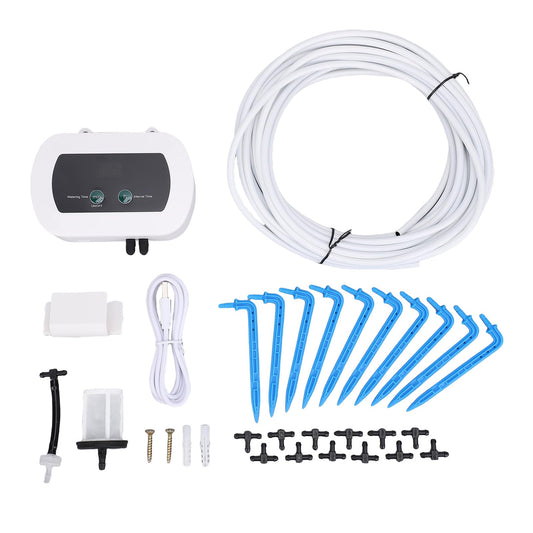 Smart Automatic Watering System Plant Waterer Drip Irrigation Kit Programmable Timer 400ml Flowrate for Indoor Outdoor Garden Farm ABS 10m Hose 10 Potted Plants