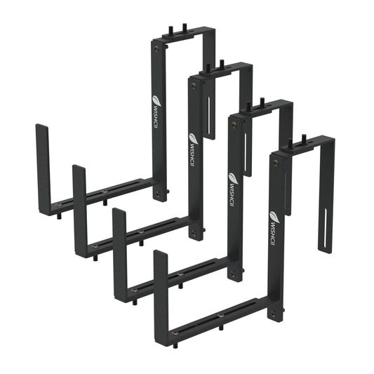 WISHCII Window Box Brackets, (5.9 to 11.8 Inches) Adjustable Planter Box Brackets, Heavy Duty Iron Flower Box Holder for Railings,- Perfect for Balconies, Fences, and Gardens (Classic Shape,4 Pack)