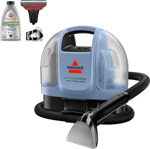 BISSELL Little Green Mini Portable Carpet Cleaner - Cordless Deep Cleaning with HydroRinse Tool | Limited Edition Lake Color