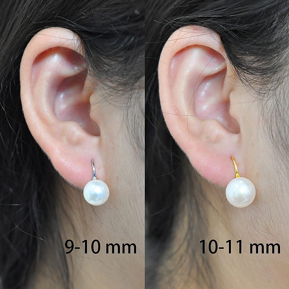 Alevel 10-11mm Freshwater Cultured Big Pearl, 925 Sterling Silver Dangle Hook Earrings, Women Gifts