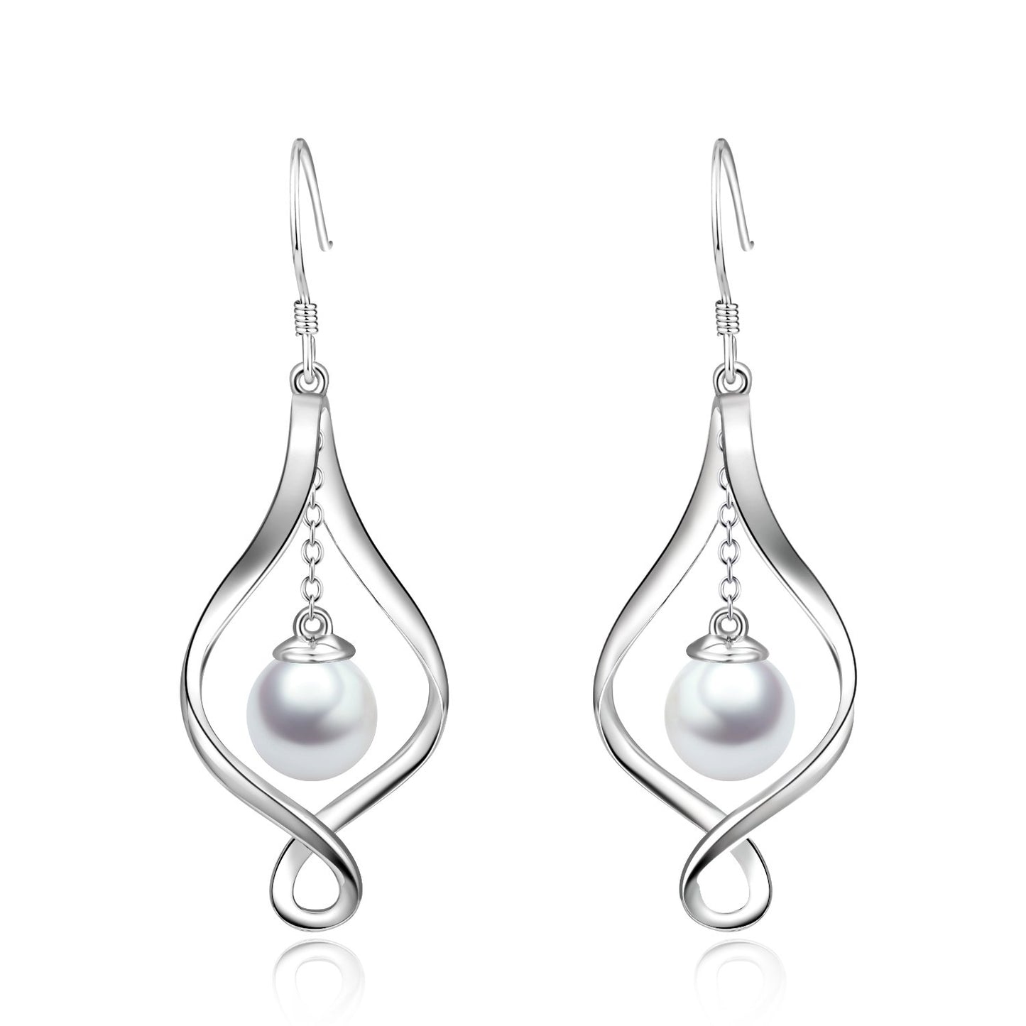 Pearl Earrings Gifts for Women Her Sterling Silver Infinity Love Celtic Knot Dangle Earrings Jewelry