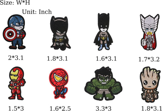 20 Pieces Superhero Patches Embroidered Applique Patches,Iron on/Sew on Patches Fabric Repair Patch for Kids Adult Clothes Jeans Jackets Hats Shoes Backpacks