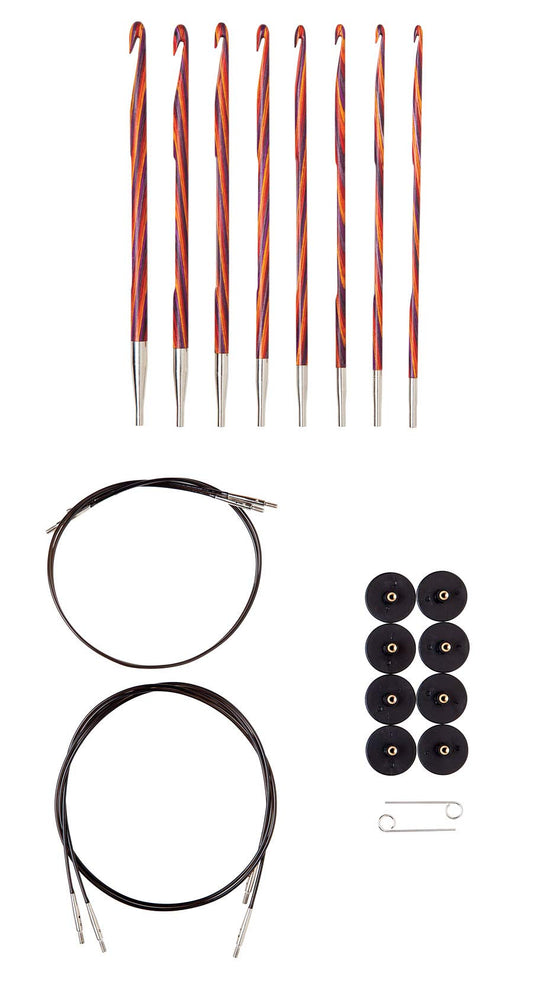 Knit Picks WeCrochet Wood Interchangeable Tunisian Crochet Hook Set - US E-K (Radiant)