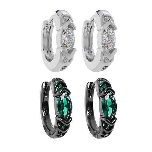 2 Pairs Lymphatic Drainage Moissanite Hoop Earrings for Women Titanium Histone Lymphvity Germanium Cubic Zirconia Earrings Dainty Huggie Hoop Moissanite Earring Jewelry Gifts