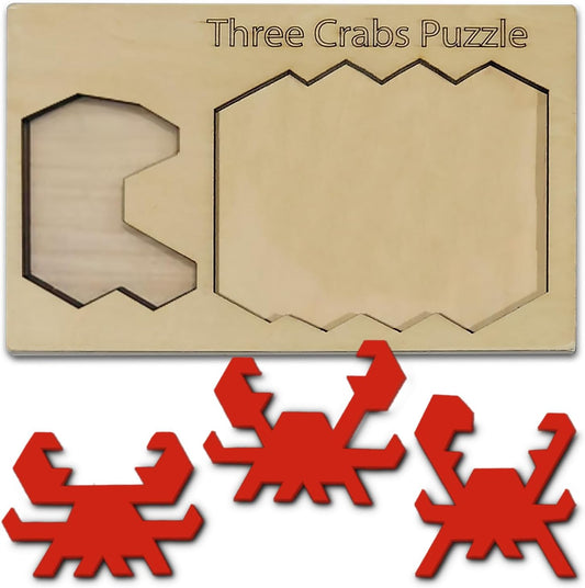 Three Crabs Wooden Puzzle - Educational Brain Teaser for Teens & Adults | Unique Gift for Families