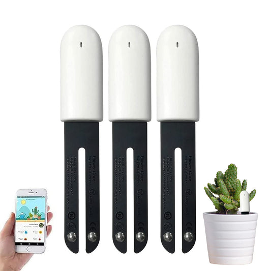 Soil Moisture Meter 4 in 1,Plant Water Monitor,Automatically detect Moisture/Temperature/Light/Fertility,Can Connect to Mobile Phone via Bluetooth,Hygrometer Sensor for Indoor Plants (3pc)
