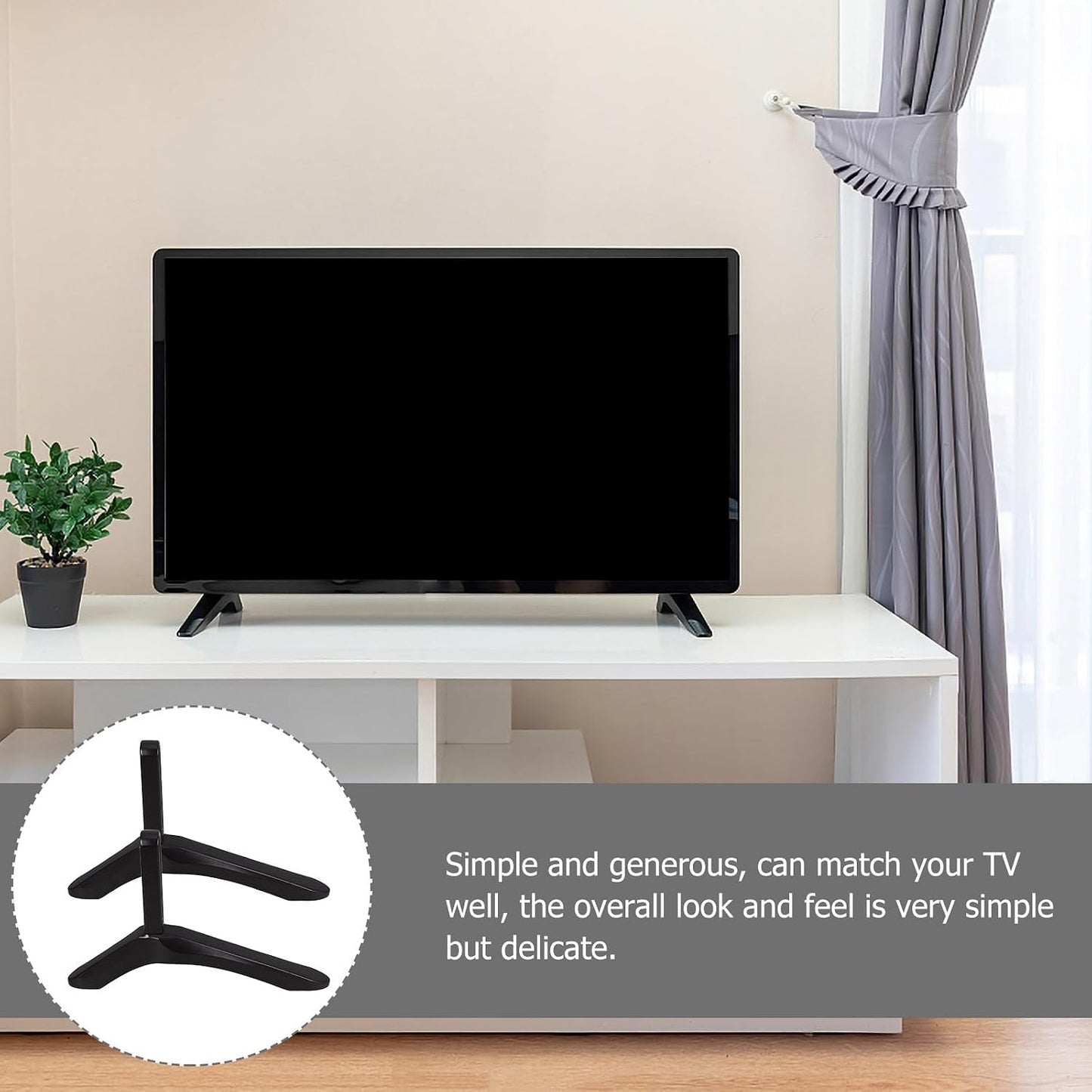 Toddmomy Adjustable TV Stand Base with Metal Bracket for Home and Office