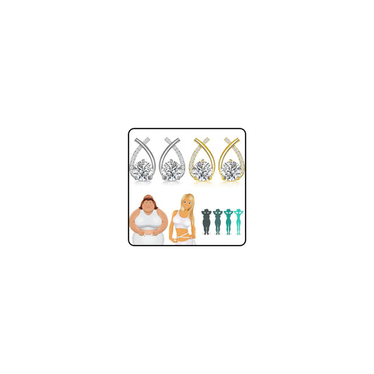 2 Pairs Lymphatic Earrings for Women Lymphvity Germanium Lymph Flow Drainage Earrings Acupuncture Therapy Hoop Crystal Dangle Ear-rings Rhinestone Jewelry Gifts