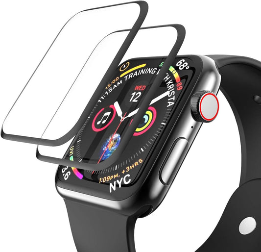 [2 Pack 44mm 3/SE 2/ 6//5/4, 3D 44mm Tempered Glass Screen Protector for Apple Watch SE Series Full Coverage [Easy
