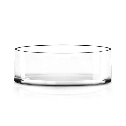 CYS EXCEL Wide Cylinder Clear Glass Vase (H:4" D:12") Flower Vase Centerpieces Hurricane Floating Pillar Candle Holder Terrarium Planter
