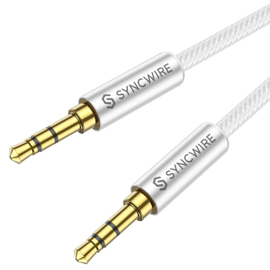 3.5mm (10ft/3m, SYNCWIRE Aux Cable Nylon Braided Auxiliary Audio Cable Male to Male Headphone Audio Cord Hi-Fi Sound)