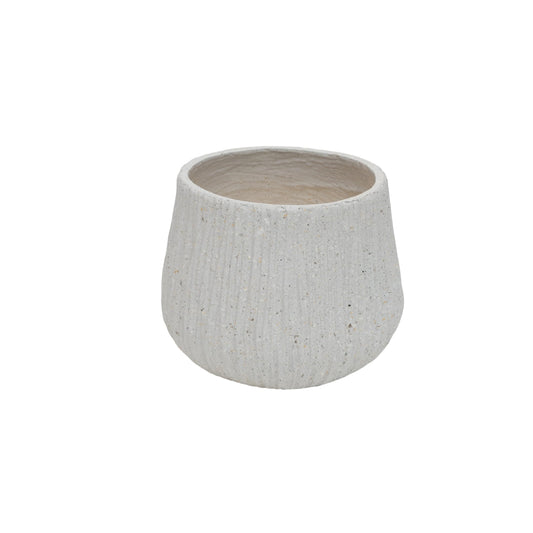 SONDERVIBE 11" Dia x 9.06" H Large Round Planter for Indoor Plants, Magnesium Oxide Plant Pot with Cement Texture, Modern Outdoor Planters with Drainage Hole for Home Garden & Patio, Grey