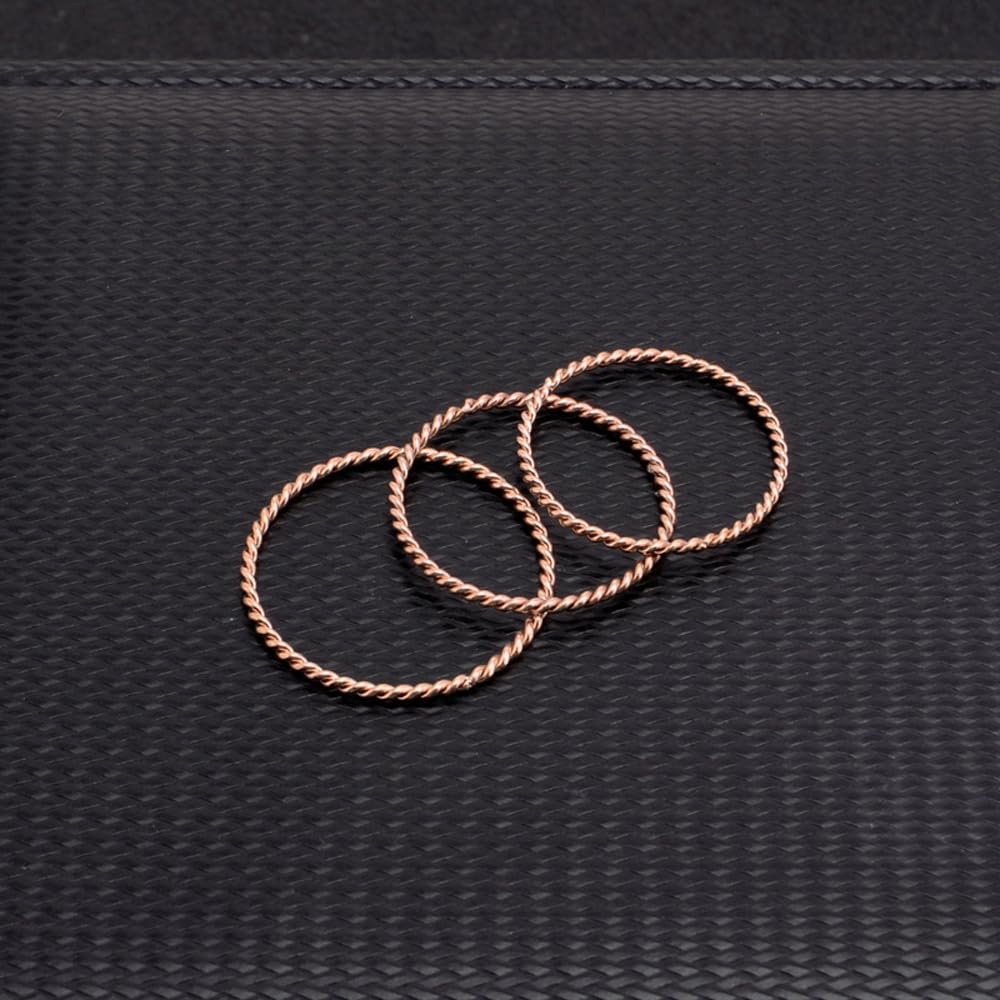 LIU JUN Copper Tensor Ring For Women, Pure Copper Tensor Solid Twisted Handmade Health Rings Set For Women Men Fashion Energy Jewelry Gifts (pure copper, 7)