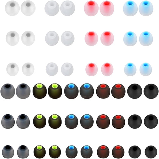 Zijipjy 54Pcs 3.8mm -5.1mm) 3 S/M/L,9 Earbuds Replacement Tips Silicone Earbuds Cap Replacement Pieces Earbud Covers