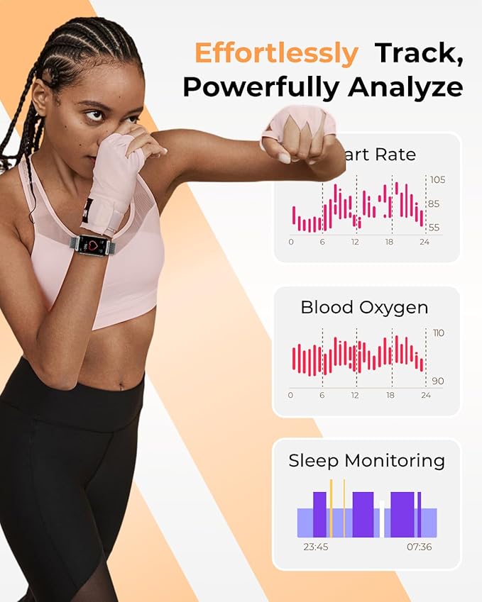 Fitness Tracker Watch for Women Men, Step Counter Work For iPhone and Android, IP68 Waterproof, Activity Track with Calorie, Sleep Monitor, 110+ Sports Modes Pedometer Smart Smartwatch (Black, 1.57)