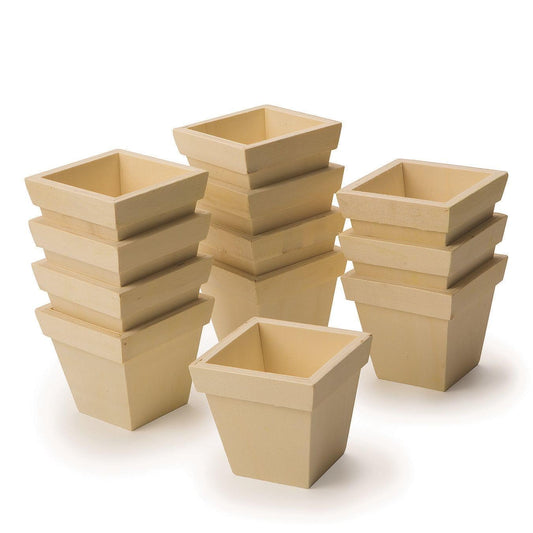 S&S Worldwide Preassembled Wood Planters (Pack of 12)